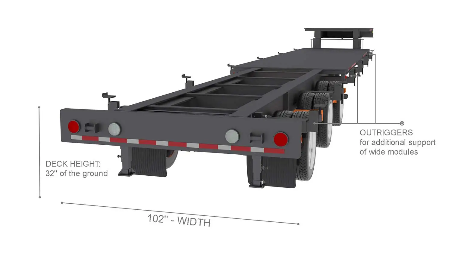 hydraulic carriers Semi Trailer Rear