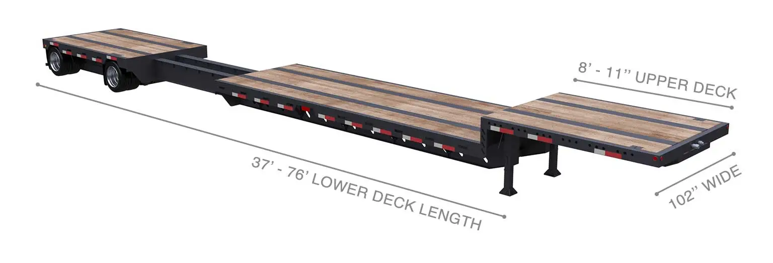 stretch step deck Semi Trailer Dimensions